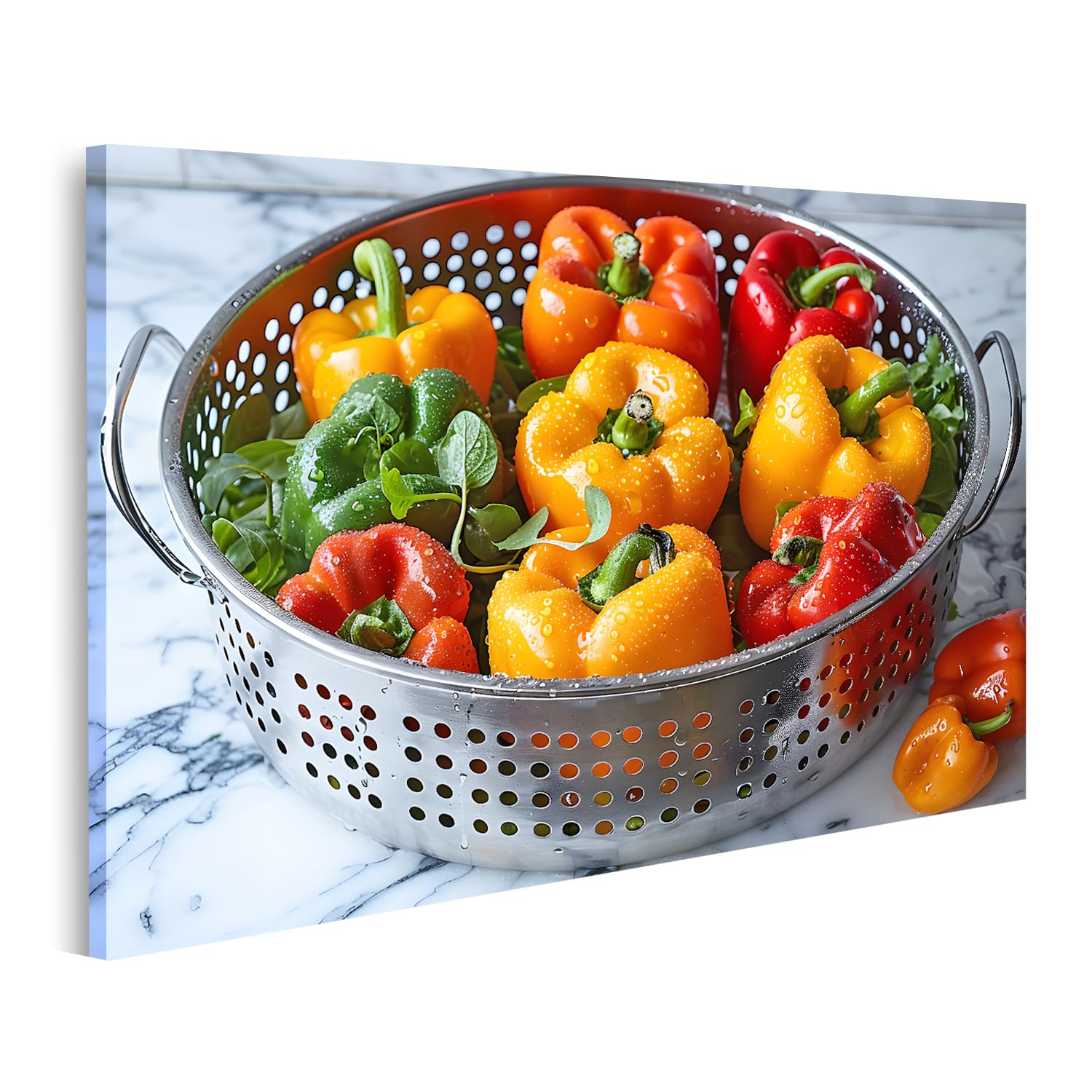 Tableau sur toile cuisine poivrons colorés islandburner décoration murale
