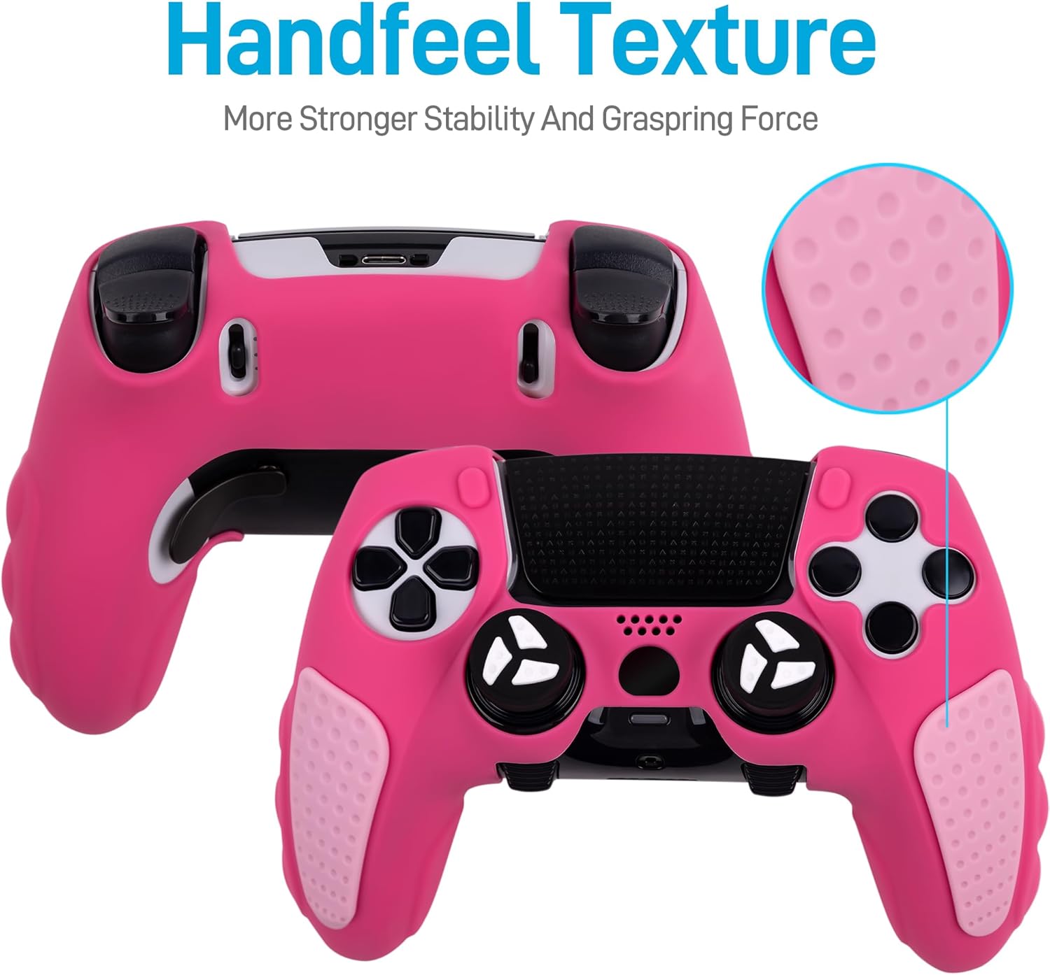 DualSense Edge PS5コントローラー用耐久性のあるシリコングリップカバー &ndash; 人間工学に基づいた滑り止めデザイン、親指