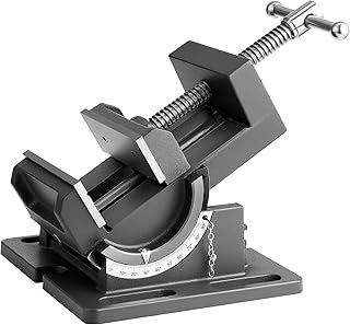 VEVOR Tilting Vise, 4.25 Inch Jaw Width, Portable Drill Press Bench Vise, 0–90° Adjustable Tilt, Durable Cast Iron Construction, Workbench Vice for Woodworking, for Benchtops and Drill Presses, Black