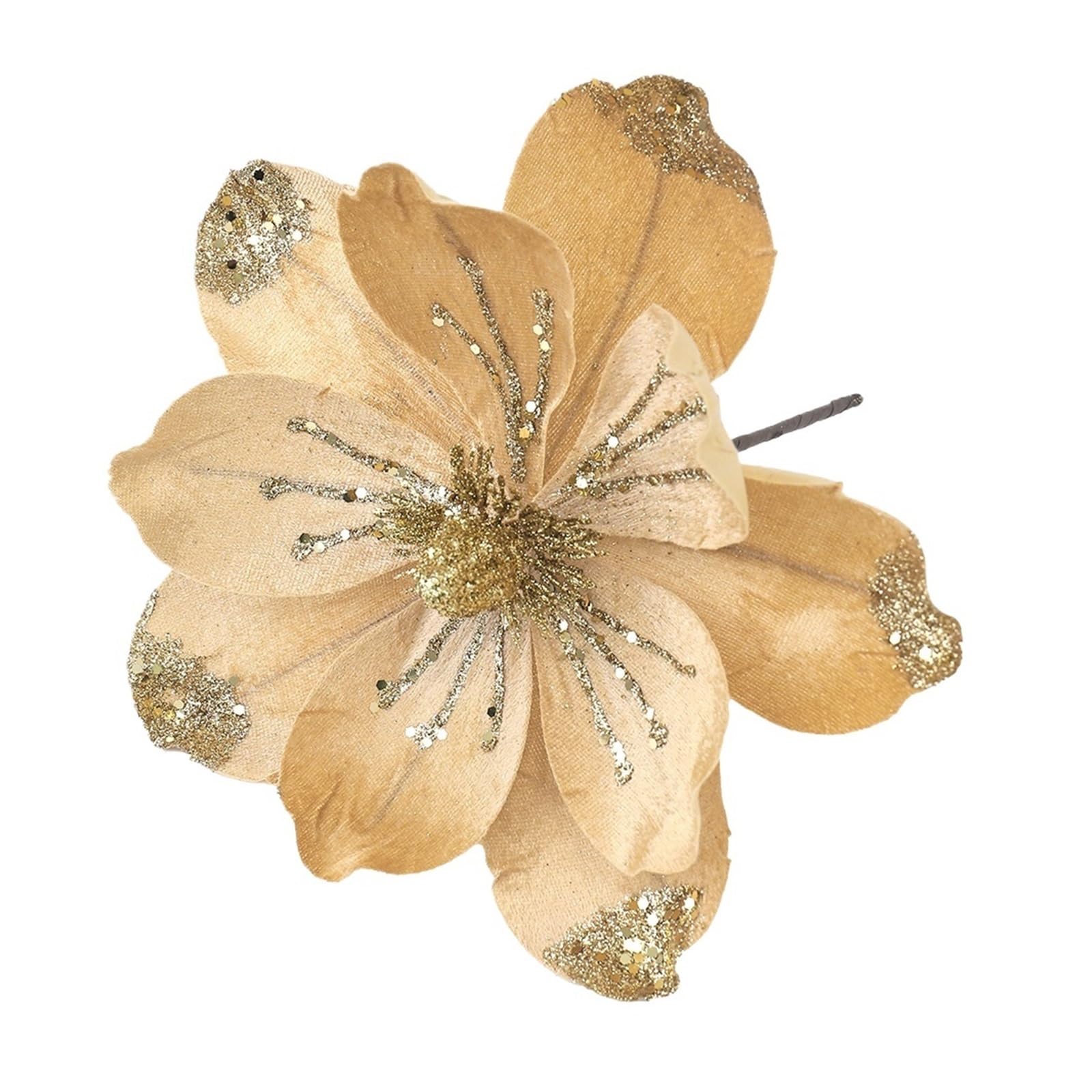 Casetlong 1Pc Artificial Flowers 24/28CM Fake Flower Tree Decoration For Home Decor Ornament DIY Garland Accessories(A Gold)