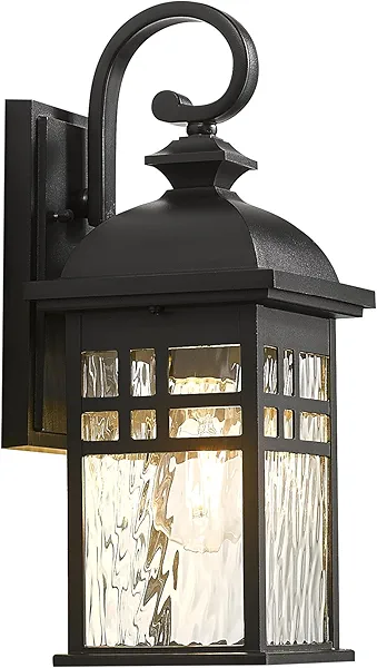 NAXTTII Outdoor Wall Lamps Exterior Lighting Fixtures 22 Inch Height Porch Light with Water Ripple Glass E26 Socket
