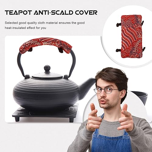 Miniatura 8 de Funda antideslizante para mango de tetera, funda antideslizante para mango de tetera, para el hogar, Kicthen (rojo)