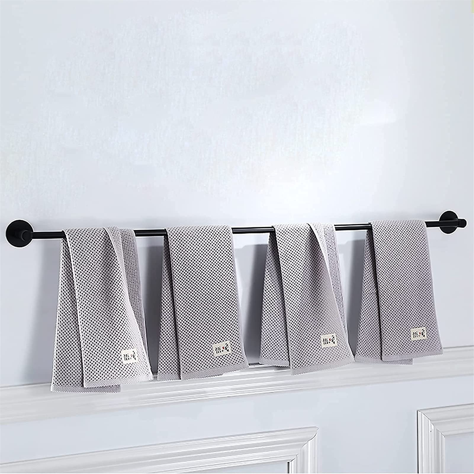 LYGXWJFC Toallero Toallero Toallero Grande con Base Redonda Toallero montado en la Pared para Accesorios de baño y Cocina Toallero de Acero Inoxidable Negro 30 cm 120 cm Múltiples tamaños: 70 cm (40