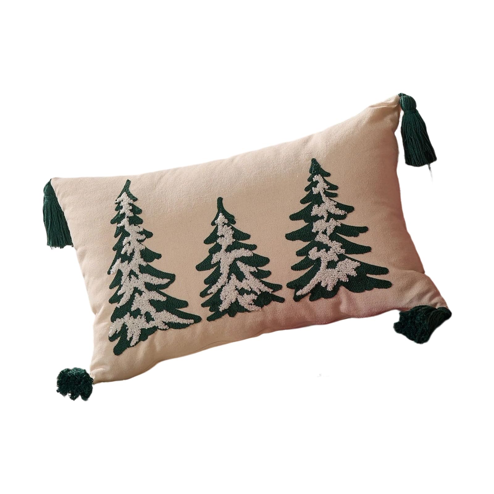 Carotoe A Towel Embroidery Holiday Pillowcase Christmas Tree Designs Breathable Cotton Linen Bedding Decoration Cotton Linen Breathable Pillow Cover