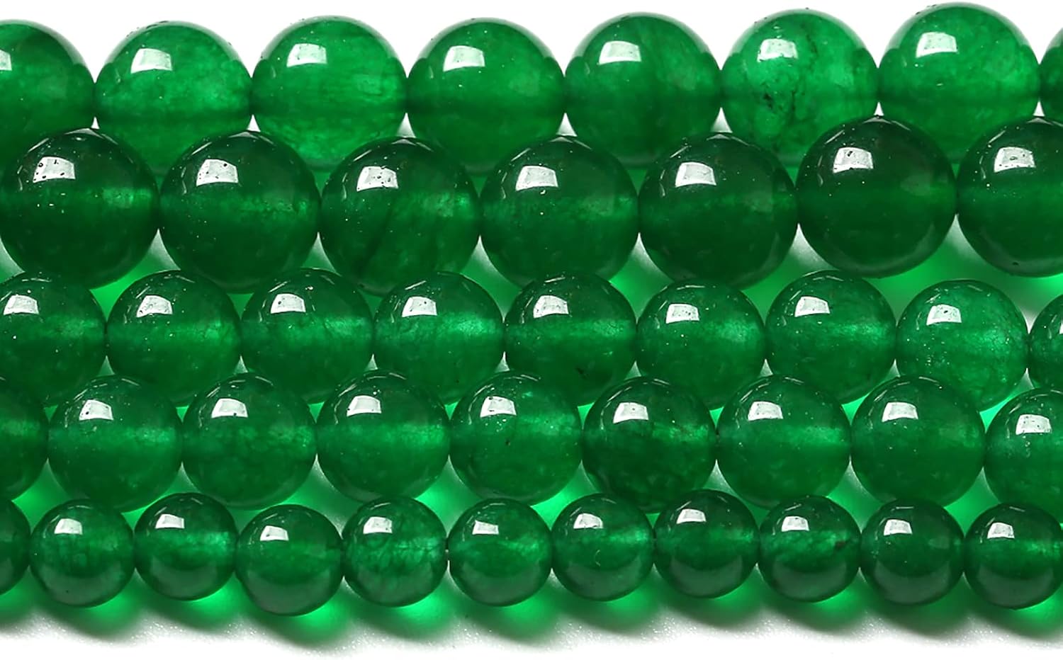 46pcs 8mm Natural Chinese Green Jade Beads Chalcedony Round Loose Gemstone Crystal Energy Healing Power Stone Beads for Jewelry Making DIY Bracelet (8mm, Chinese Green Jade) 8mm Chinese Green Jade
