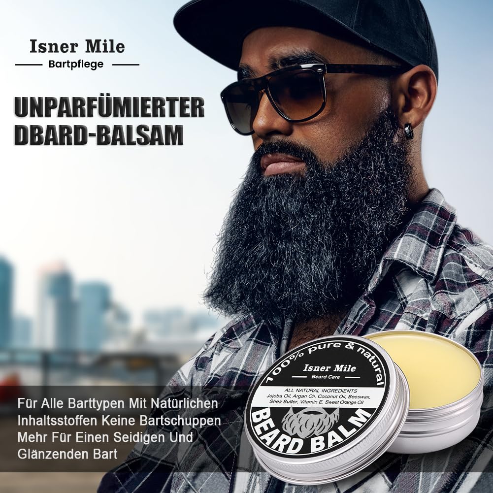 Bartpflege Set für Männer Alles-in-1: Bart Geschenke Geburtstagsgeschenk Weihnachtsgeschenke für Männer mit 40ML Bartöl, Bartbürste, Bartshampoo, Bartbalsam, Bartkamm & Rasiermesser, Männergeschenk