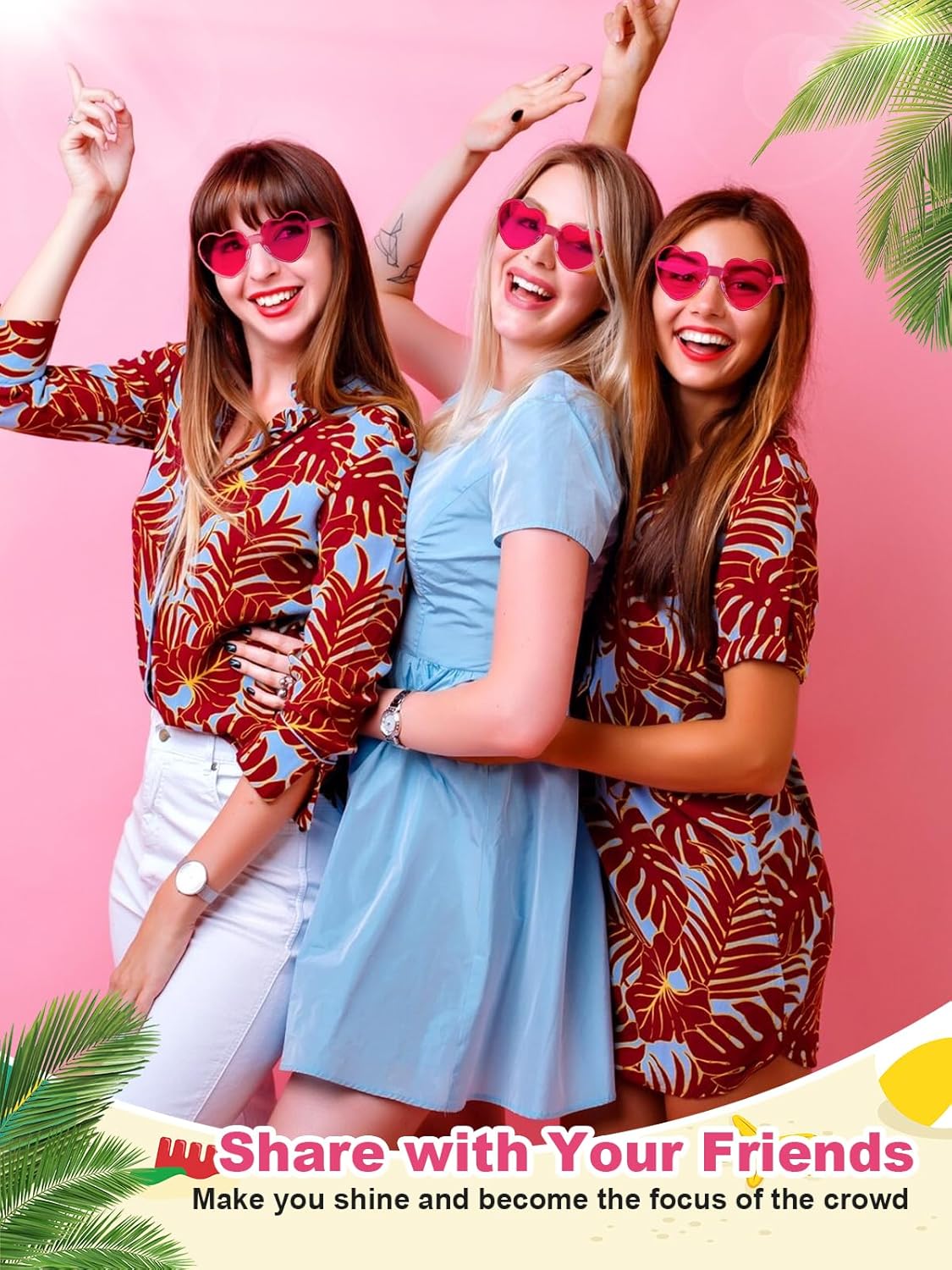 Heart Shaped Sunglasses for Women Colorful Glasses Fun Trendy Transparent Heart Sunglasses Party Favor - Image 6