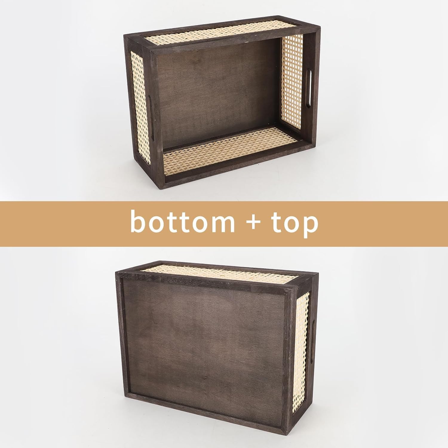 Elegant Handwoven Rectangular Storage Basket Crafted From Wood Portable for Cabinet Space Saving Designs Rattan Basket