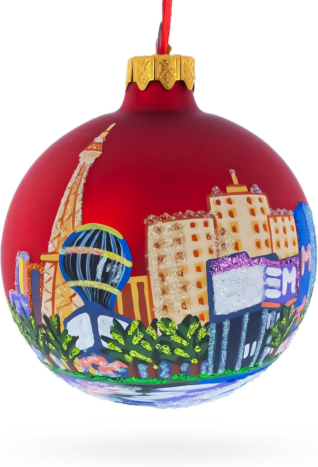 Las Vegas, Nevada Glass Ball Christmas Ornament 3.25 Inches