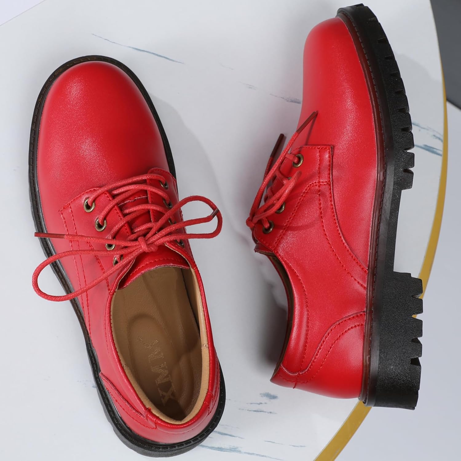 XMM Oxford Shoes for Women Lace up Flats Women's Oxfords Saddle Non-Slip Work Office Comfortable Dress Business Casual Dressy Shoes - Image 4