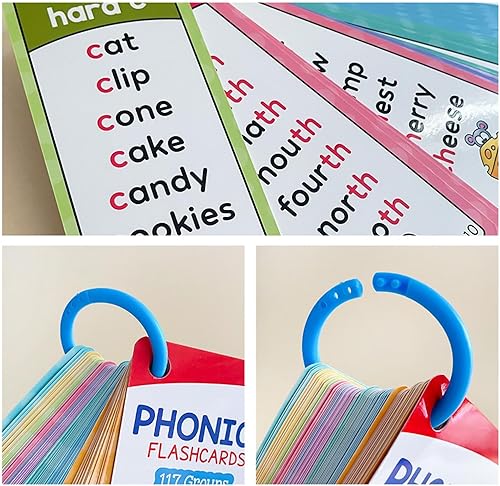 Miniatura 4 de Tarjetas flash de fonética, tarjetas de fonética para el hogar, niños en edad preescolar que aprenden palabras a la vista, juegos de lectura de