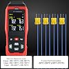 Thermocouple Thermometer Data Logger 4 Channels Digital K Type Thermometer, Real-Time Data Logging, Temperature Data Logger, 5000 Groups Record, Audible/Visual Alarms, Wide Range -328~2501°F