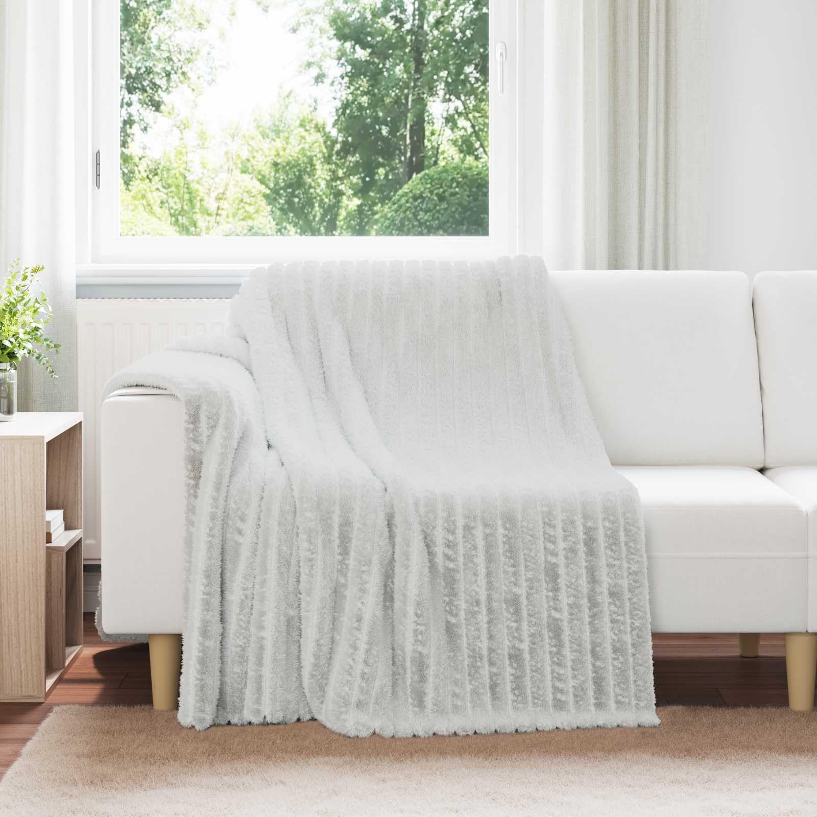 Wohndecke Grau 200 x 150 cm 0.8 kg Fleece