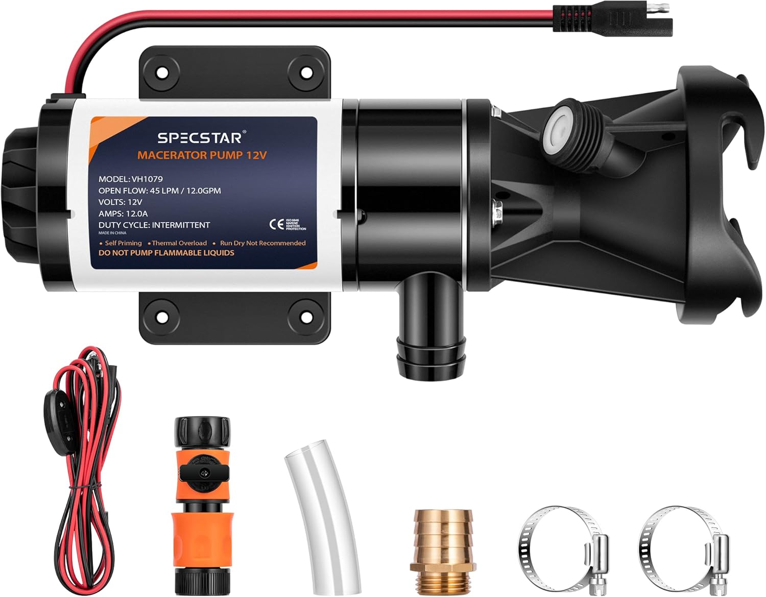 Buy SPECSTAR 12V RV Macerator Pump, 12 GPM Quick Release Waste Water