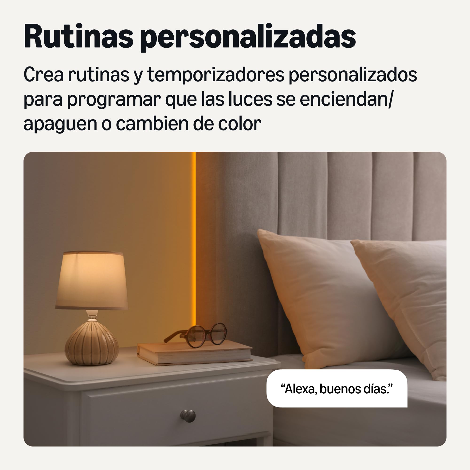 Amazon Basics Tira de luz LED inteligente de 10 m, RGBW, funciona solo con Alexa, Multicolor