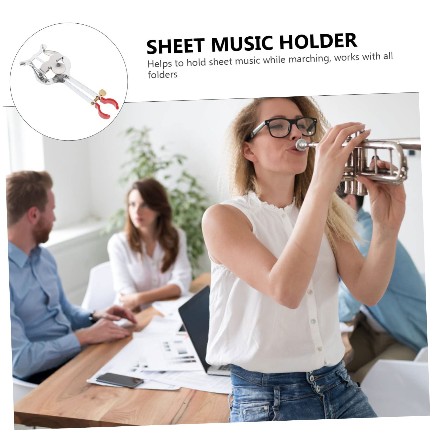 VICASKY 5stücke Musiknotenklammer Für Trompete Stabiler Notenhalter Aus Vernickeltem Für Musikschüler Und Instrumentalisten Sicherer Halt Für Notenblätter
