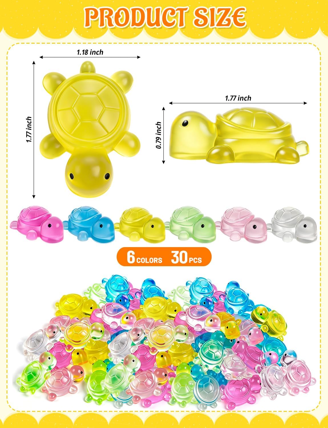 30 Pack Mini Turtle Squeeze Toys, Stress‑Relief Fidget Toys image 5