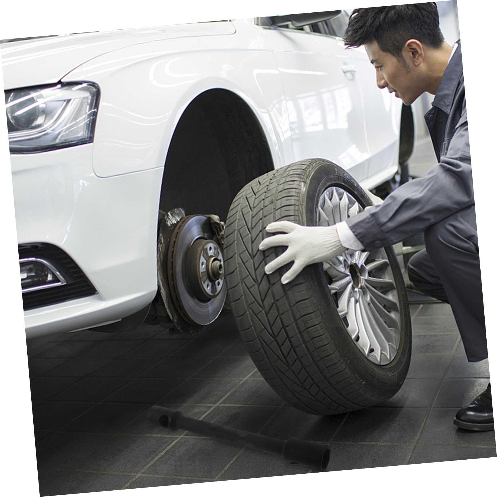 POPETPOP Clé à Pneus Double Tête en Acier Noir pour Roue de Voiture