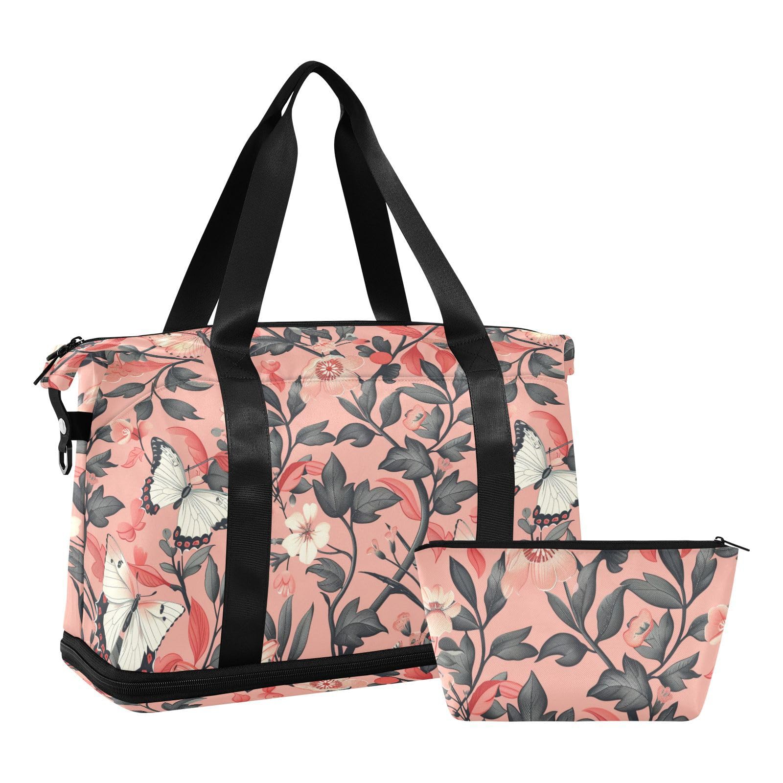 William Morris - Bolsa de fin de semana con bolsillo húmedo, correa ajustable, para deportes, gimnasio, viajes, plegable, para hombres y mujeres
