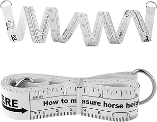 Grevosea Horse Weight Tape, Horse Measuring Tape for Height and Weight Measurement Double Scale Weight Tape for Horses Waist Measuring Tape for Weight Loss (8.2 Feet)
