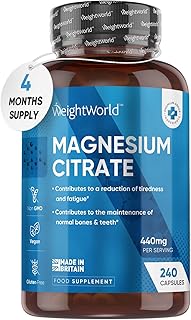 High Strength Magnesium Supplements - 240 Vegan Magnesium Citrate Capsules 1480mg - Providing 440mg High Absorption Elemental Magnesium - 4 Months Supply - Not Magnesium Tablets - Made in The UK