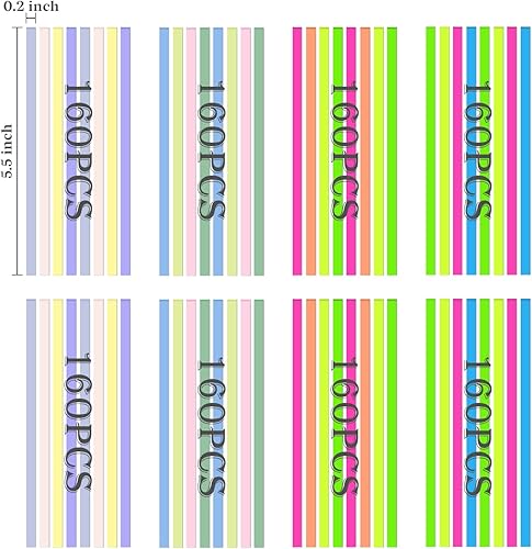 Miniatura 2 de 1280 unidades de cinta iluminadora transparente, reutilizables, pestañas adhesivas transparentes para anotar libros, tiras largas de resaltado,