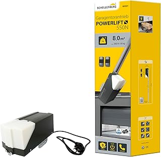 Schellenberg Garagentorantrieb Powerlift 550 N, max. Torfläche 8 m², Zugkraft 550 N, inkl. 2x 433,92 MHz 4-Kanal Handsender, 60301