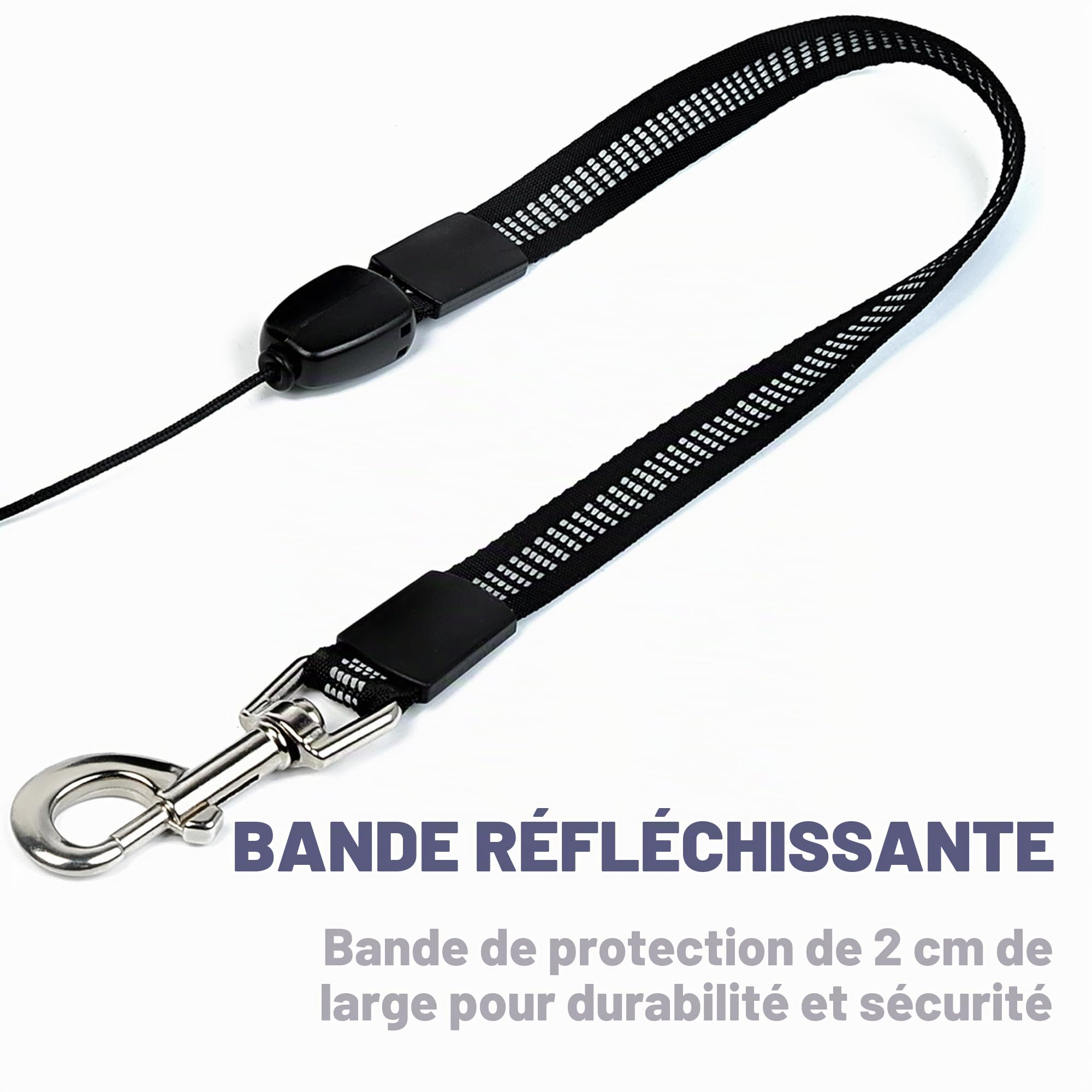 Fida Laisse rétractable pour chien de 9 m, très résistante pour chiens de taille moyenne/grande taille, sans nœuds, pour chiens jusqu'à 50 kg, noir