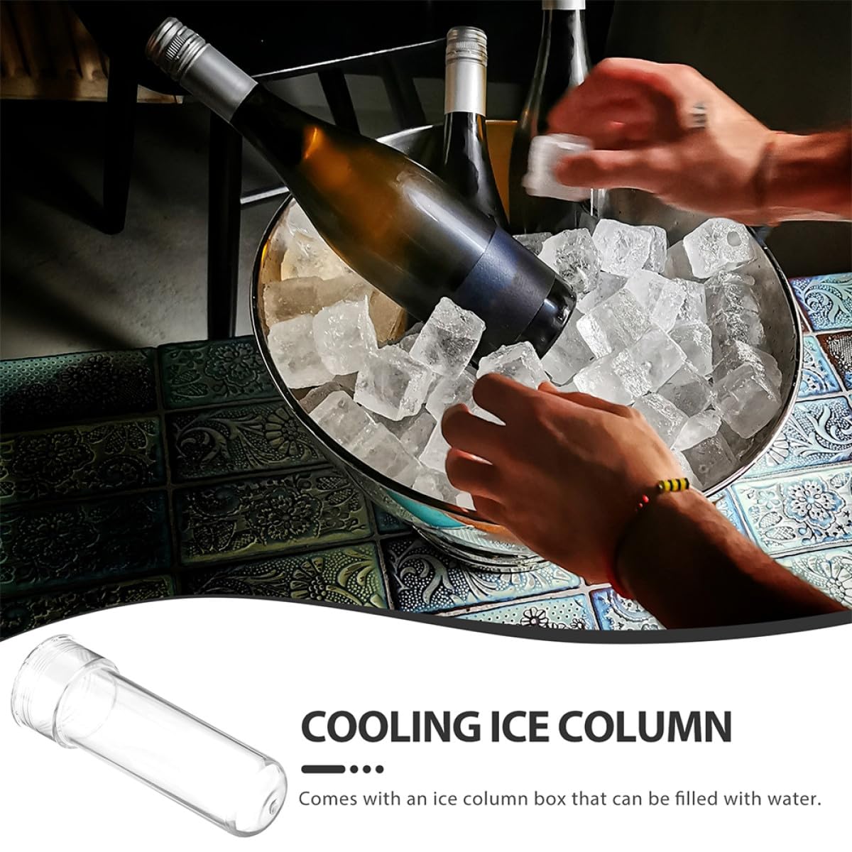 OSALADI Cubiteras para Hielo de Plástico Reutilizables 2 Piezas para Torre de Cerveza Función de Refrigeración Resistente para Eventos y Reuniones en Casa