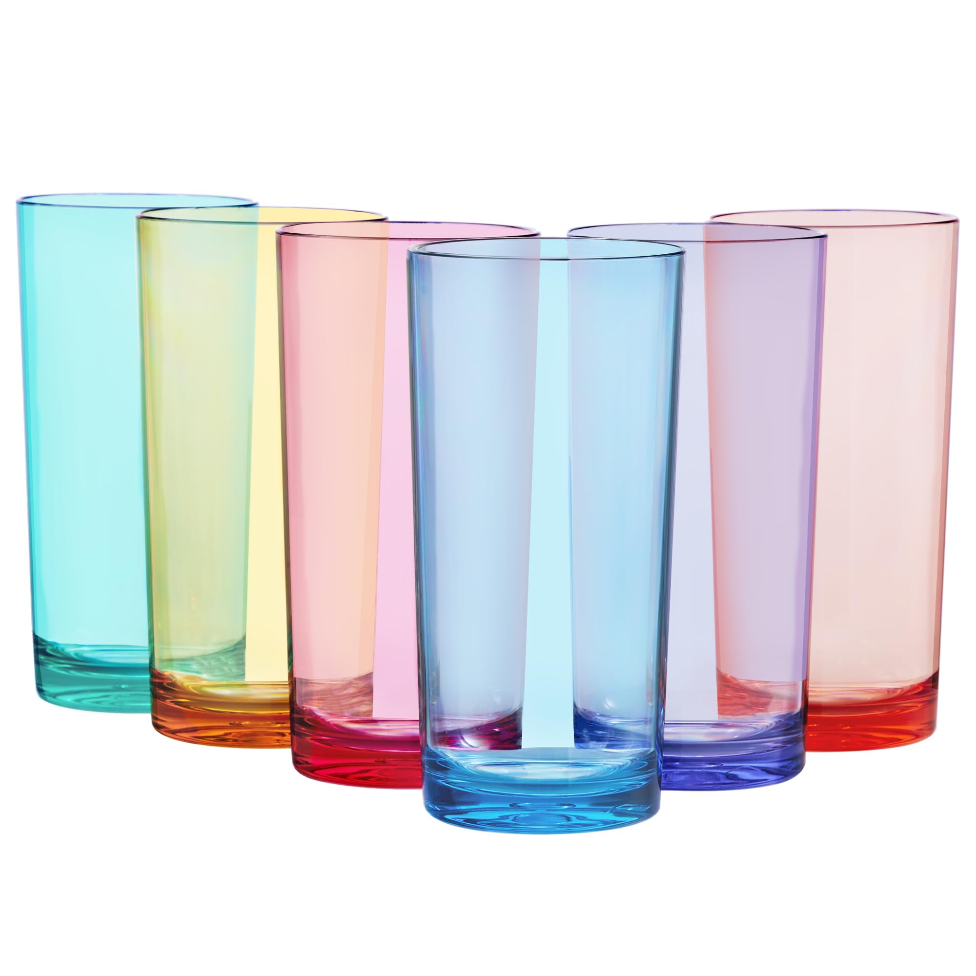 Amazon.com | US Acrylic Classic Plastic Reusable Drinking Glasses (Set of  6) 24oz Iced Tea Cups Assorted Colors | BPA-Free Tumblers, Made in USA |  Top-Rack Dishwasher Safe: Tumblers & Water Glasses