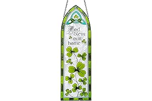 Enthralling Stained Glass Window Suncatcher: An Emerald Celebration of Luck