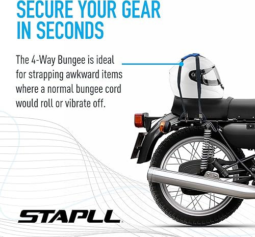 Miniatura 5 de Paquete de 2 correas de tachuela, cuerda elástica plana de 4 vías con agarre de almohadilla de goma, cordón elástico antideslizante, perfecto para