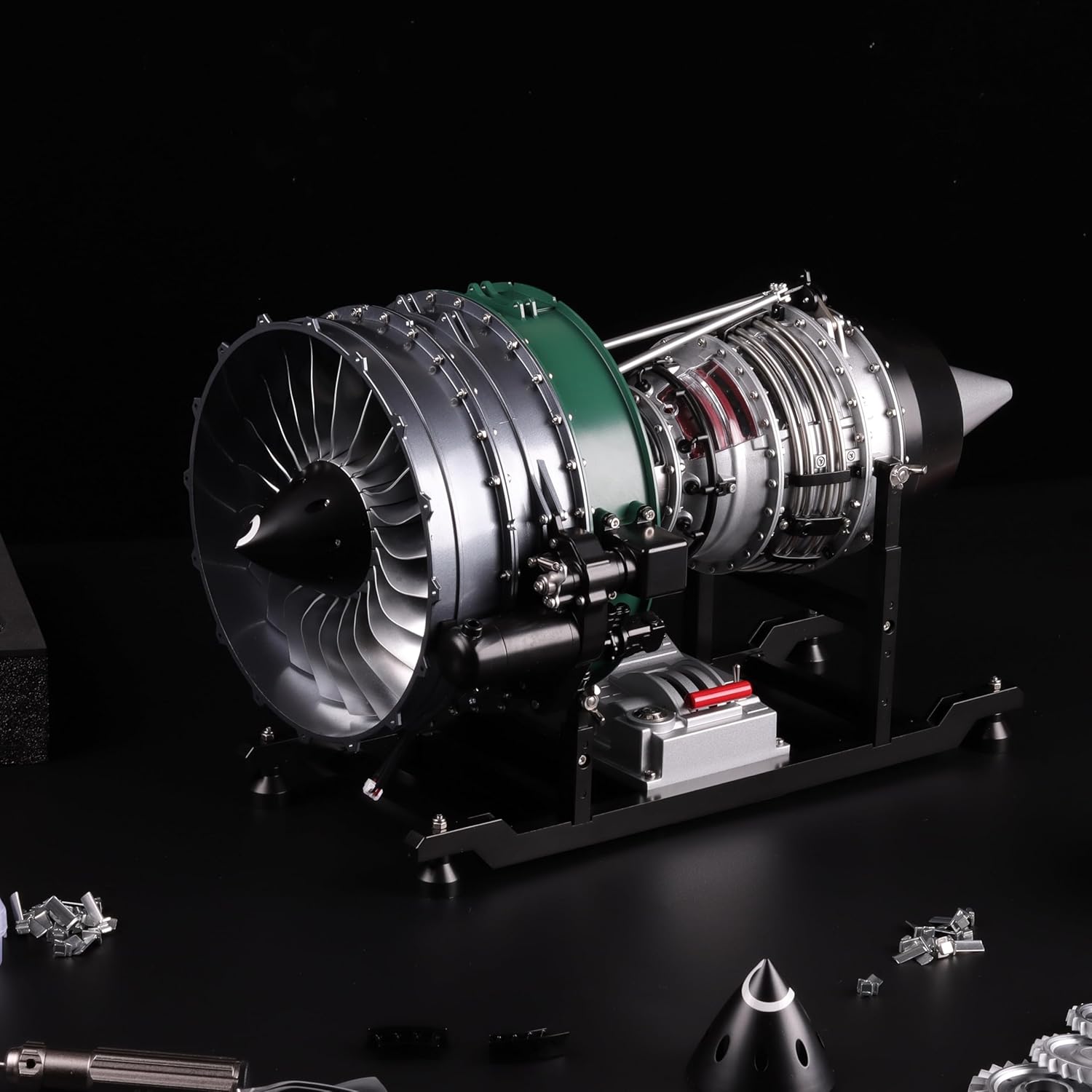 TECHING Jet Engine Model Kit Twin-Spool turbofan Engine Model kit That Works Metal Assembly 1/10 Electric Aircraft Engine Jet Engine Model Craft Gift for Adult - 1000+PCS DM119