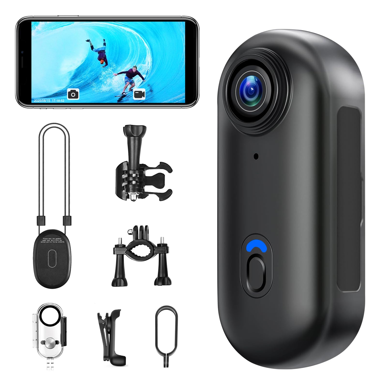 Portátil Cámara Deportiva WiFi, ‌Mini Action CAM 1080P, Cámara Acción Impermeable 30M con Gran Angular 120° para Moto/Buceo/Ciclismo, 120 Min Autonomía, Ideal para Deportes Extremos 2026