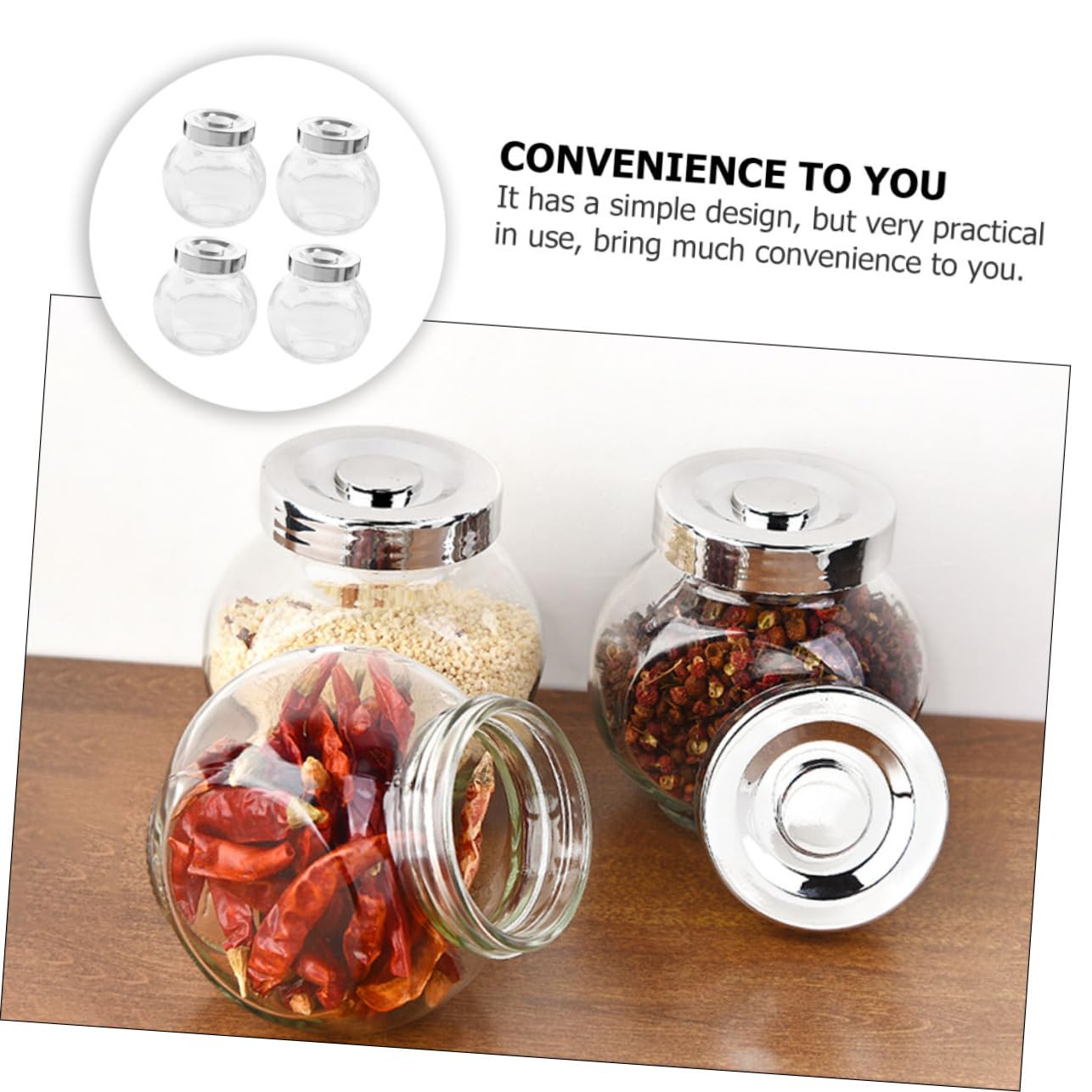 PRETYZOOM 8pièces Boîtes Hermétiques Verre Pour Fruits Secs Et Céréales Bocal Transparent Pour Thé Grains Secs Riz Haricots Noix
