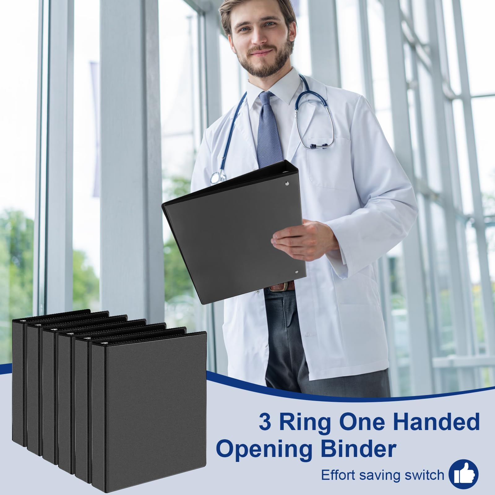 Amazon | CIXILDTS 1インチ スラントリングバインダー 片手開き 3