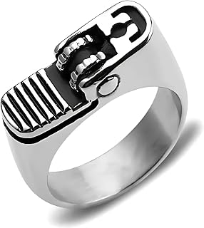 Lighter Ring – Cool Hip Hop Unique Stainless Steel Statement Jewelry for Men and Women – Edgy Punk, Gothic, and Urban, Emo, y2k Style, Stainless Steel, Durable Ring