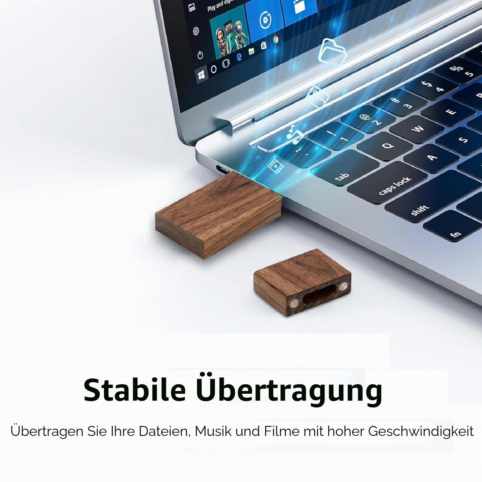 USB-Speicherstick aus Walnussholz, rechteckige Form, USB 2.0/3.0, 5er-Pack Wood USB Disk 3.0/16GB