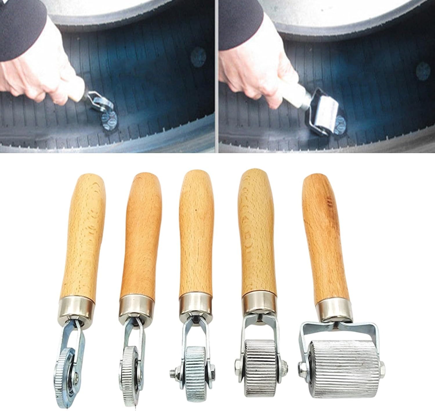 Professional Automotive Muffler Roller Installer Tool with Comfortable Wood Handle for Mechanics and DIYer Enthusiasts Metal Muffler Installation Tool