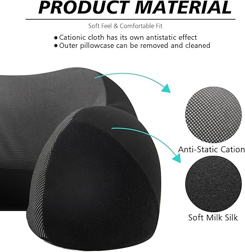 Miniatura 3 de Almohada de viaje, almohada de viaje para el cuello para diseño ergonómico de 360, espuma viscoelástica para descansar y viajar, suave y cómoda, se
