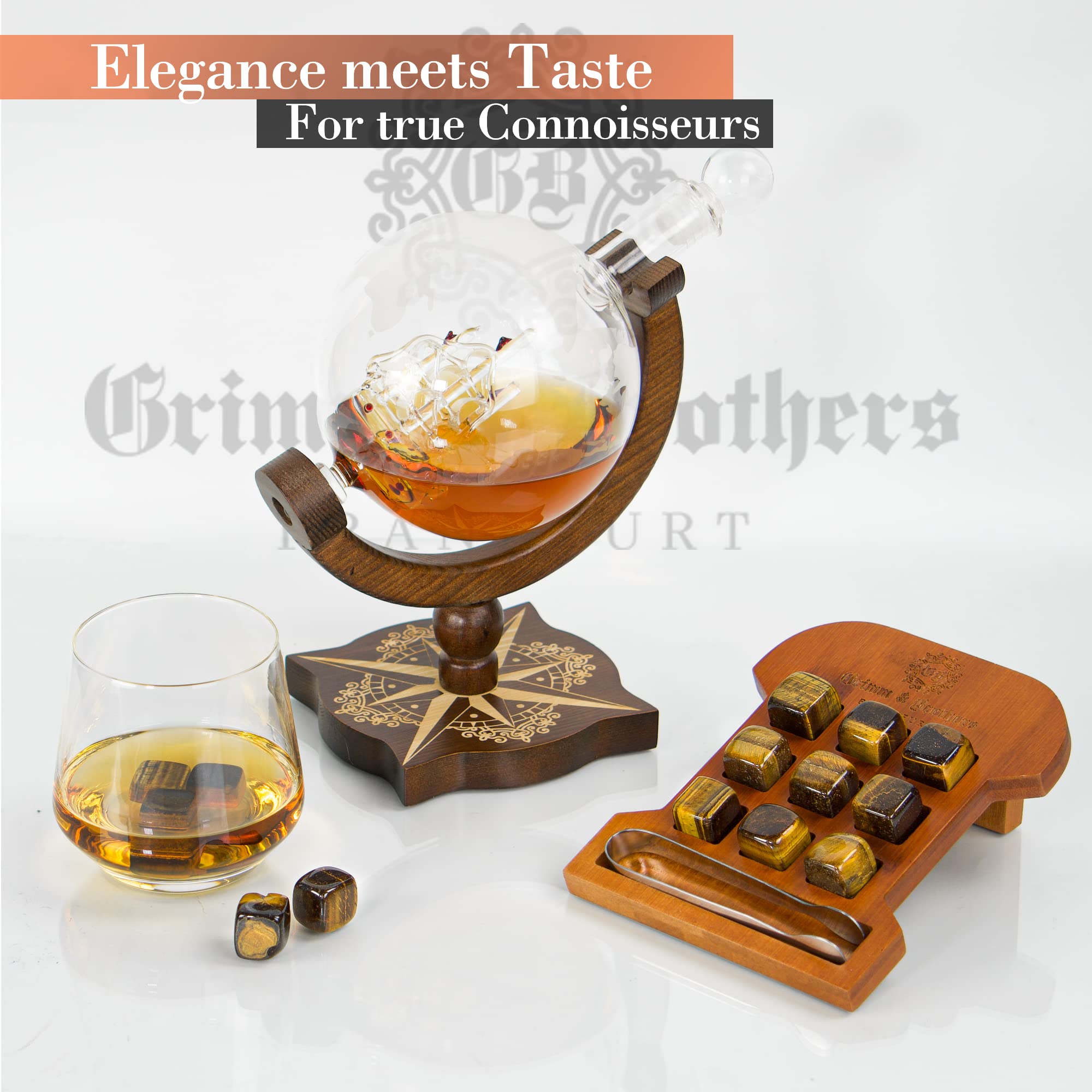 Grimm & Brothers: Caraffa per whisky da 850 ml con biglietto di auguri – accessorio per whisky – whiskey – accessorio da whisky – whisky decanter - whiskey decanter – decanter per whiskey