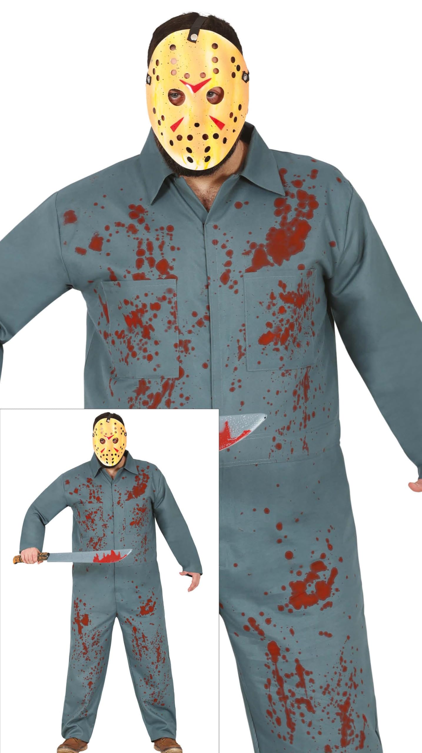 FIESTAS GUIRCA Horror Adult Fancy Dress (54-56/XL) - Grey Jumpsuit