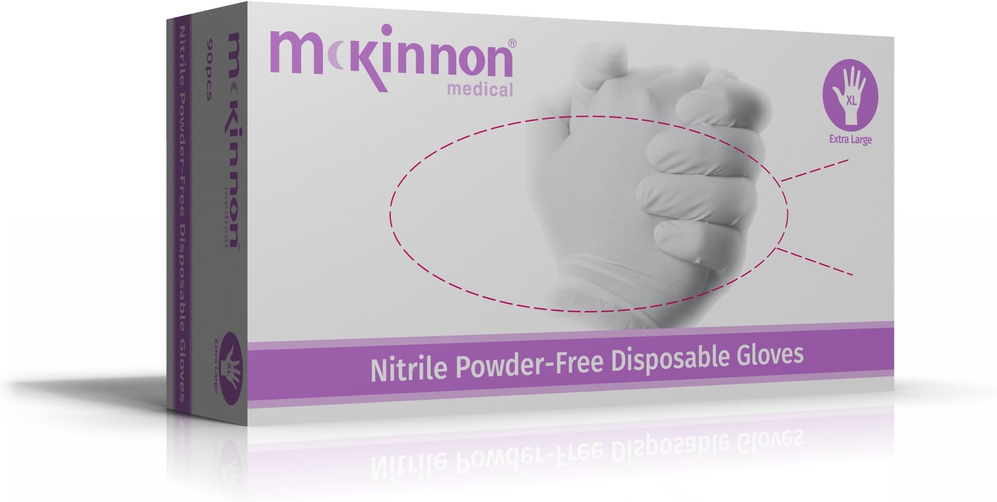Mckinnon Medical Blue Nitrile Powder-Free Gloves AQL 1.5 (Extra Large) Pack of 90