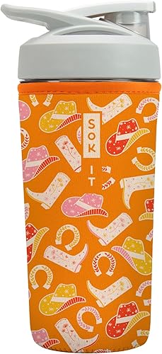 Miniatura 15 de Funda aislante de neopreno para botella mezcladora de proteínas Sok It BotlSok (Jardín inglés de picnic, se ajusta a botella mezcladora de 28 oz)