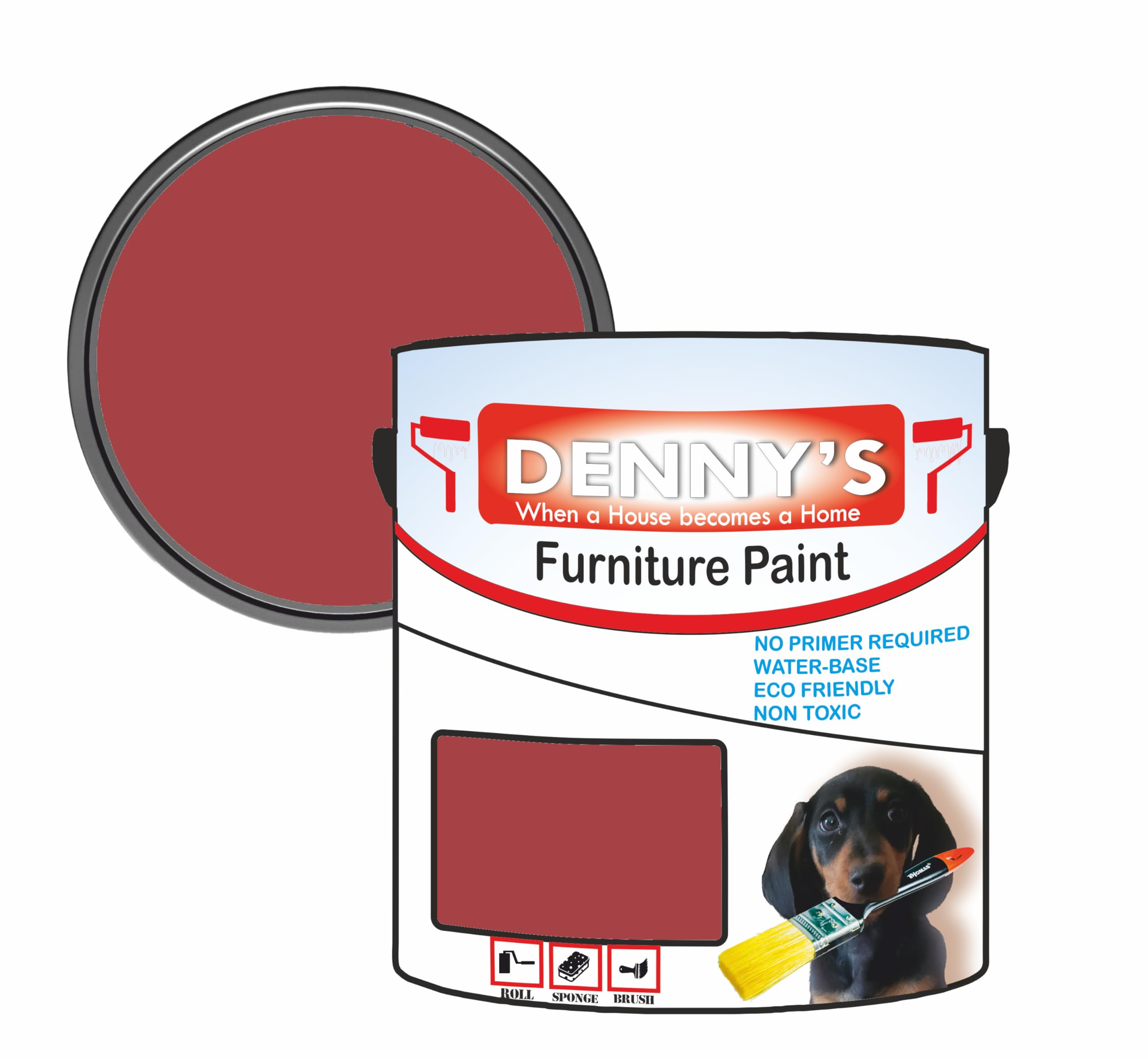 SCOOBYS PAINTS BACK IN THE MIX Metallic Water-Based Furniture Paint Satin Finish, No Primer Required, Interior/Exterior Non Toxic Eco Friendly 250ML Plastic, Metal & Wood Fast Drying (Red Revenge)
