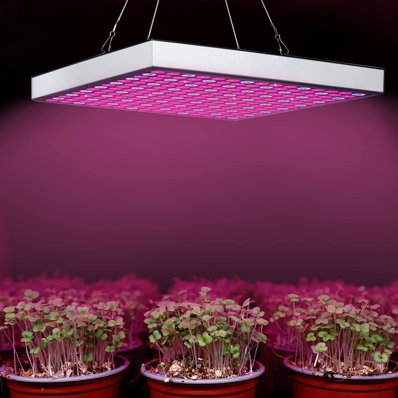 2x45W LED Pflanzenlampe, 225 LEDs Grow Lampe & Pflanzenlicht mit Vollspektrum (4050LM), Ideal für Zimmerpflanzen, Gemüse, Blumen, Aussaat, Growregale & Gewächshaus