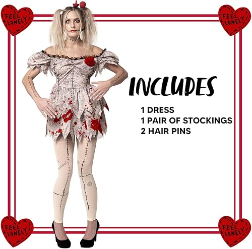 Miniatura 5 de Spooktacular Creations Disfraz de muñeca espeluznante de vudú para mujeres adultas, fiesta de disfraces de Halloween, fiesta temática de juegos de