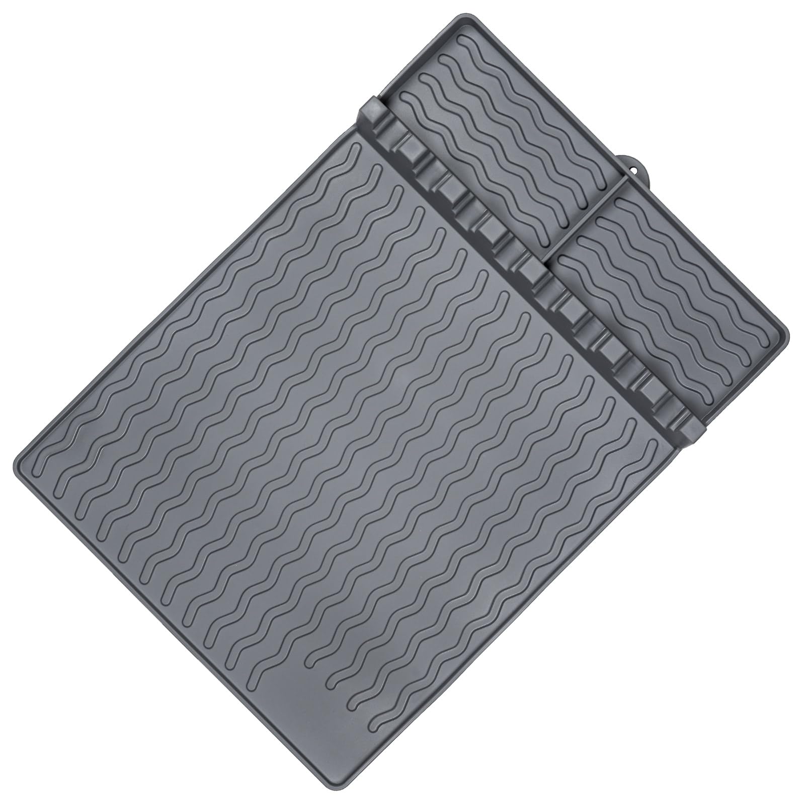 Silicone Grill Mat Silicone Griddle Tools Mat with Drip Pad,Side Shelf Mat Grill Pad for Outdoor Grill Kitchen Counter,Silicone Spatula Mat Blackstone Griddle Accessorie for Cooking&Grilling(Gray)