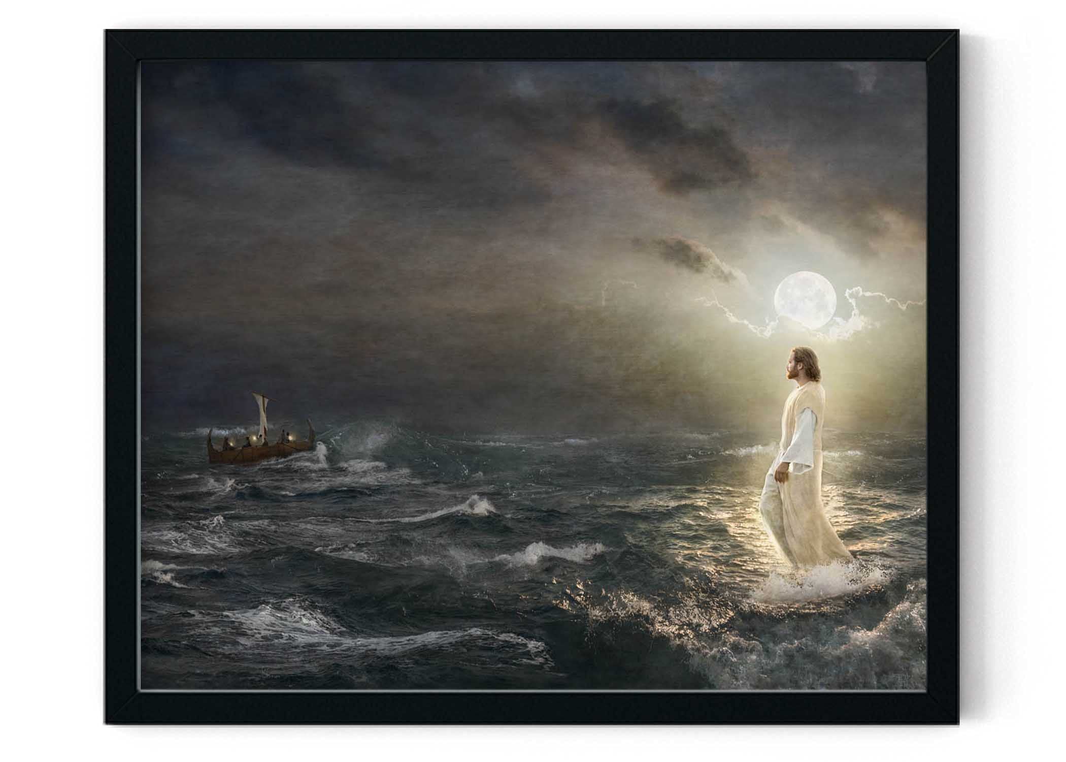 To the Rescue - By Robert A. Boyd | Jesus Painting | Picture of Jesus | Jesus In the Storm Art | Jesus Walking on Water Picture| Jesus Art | Robert Boyd Art | Sunday School Supplies | Missionary Gifts