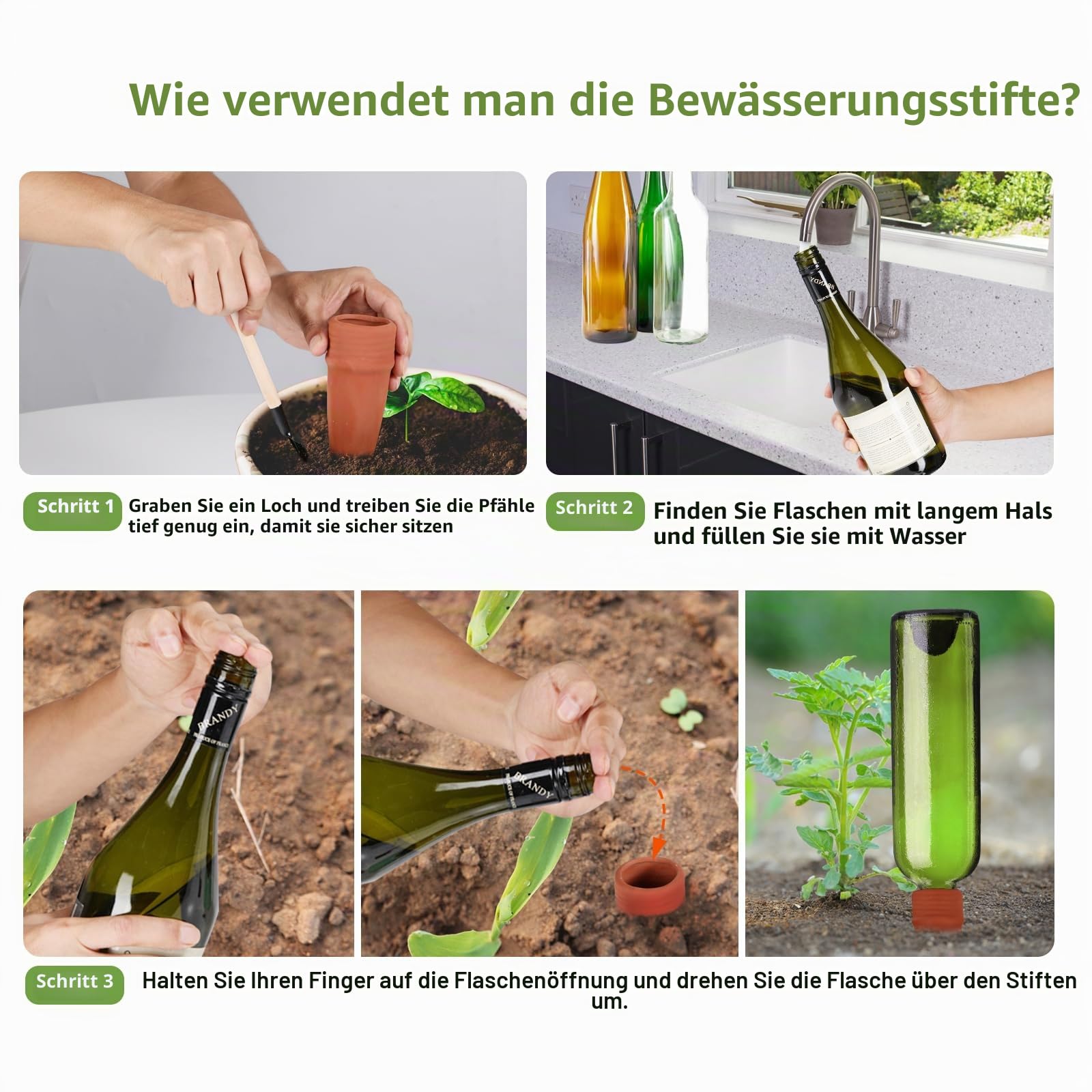 8 Stück Automatisch Bewässerung Set, Selbstbewässerung Spike, Pflanzen Wasserspender, Automatische Pflanzenbewässerung Ausrüstung, Einstellbar Bewässerungssystem, Für Innen- und Außenpflanzen
